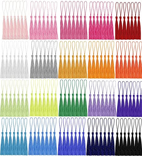 140 Pezzi Mini Nappe per Decorazion, BetterJonny Nappe da 13 cm Segnalibro Nappine Colorate Piccole per la Creazione di Gioielli Souvenir Segnalibri Accessori Artigianali Fai da te, 20 Colori