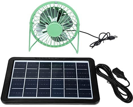 Happyyami 1 Set Tragbarer Solarlüfter Elektrischer Outdoor- Angelfächer USB Wiederaufladbarer Tischventilator Kleiner Persönlicher Desktop- Lüfter für Schlafzimmer Camping Zelt Schwarzer