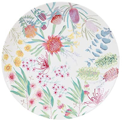 Maxwell & Williams AW0622 - Placa redonda de 33 cm de diámetro – porcelana lisa, multicolor – RBG Native Blooms Flores, caja de regalo