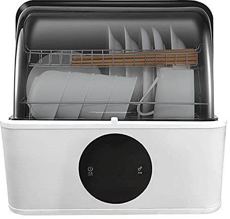 Lavastoviglie da Tavolo 5 Coperti, Mini Lavastoviglie Portatile Compatta Lavastoviglie da Tavolo Libera Installazione Display LED 6 Programmi con Fru