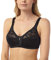 Candid Styles® Ladies Non Wired Firm Control Soft Cup Satin Lace Brassieres - Womens Non-Wired Extra Supportive Non Padded Underwear Bra(Black,44C)