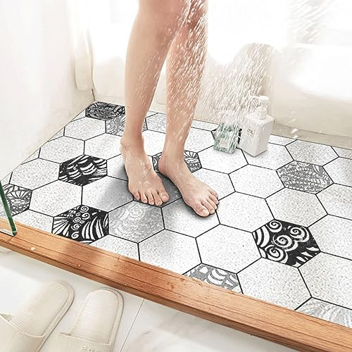 LY4U rutschfeste Duschmatte für Außendusche, Anti Schimmel PVC Badematte Bad und nasse Duschbereiche
