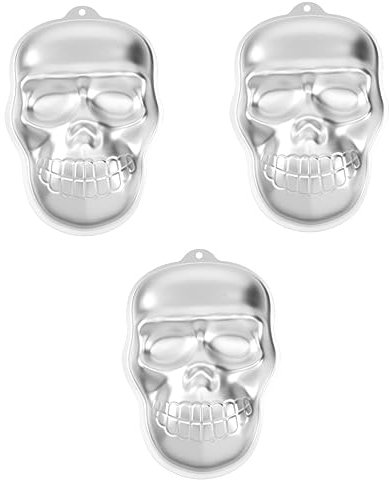 HEMOTON 3st Kuchen Aus Aluminium Halloween-backform Schädel Backen -fondant Halloween-kuchenform -muffinform - -backform 3d Backgeschirr Kreuzen