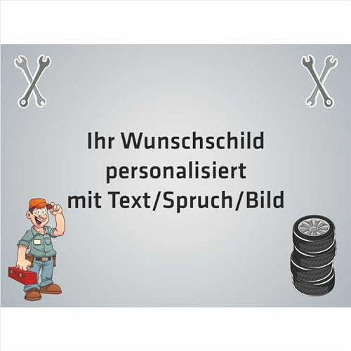 INDIGOS UG - Aufkleber - Beruf - Kfz-Mechatroniker - 80x60 cm - Firmenschild - wetterfest personalisiert mit Foto, Logo und Text - individueller Sticker für Tür, Wand, Büro Garage