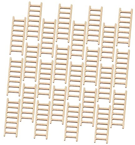 CIYODO 24stücke Miniatur Holzleiter Dekoration Für Märchengärten Simulationsleiter Für Kreative Garten Und Puppenhausgestaltung Zubehör Für -landschaften