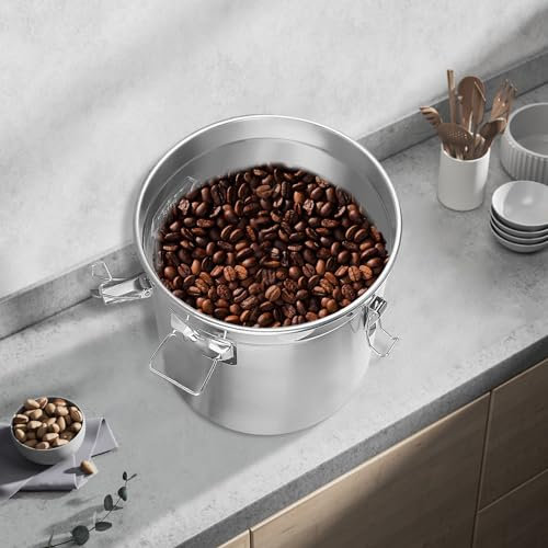 Aohuada Serbatoio Sigillato In Acciaio Inox Con Coperchio E Maniglia,Contenitore ermetico in acciaio inossidabile,6L,per conservare una varietà di alimenti secchi/umidi