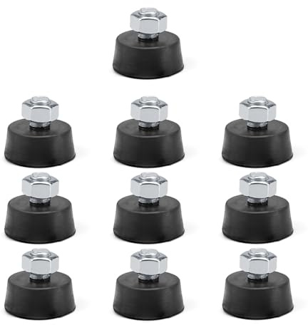 LWLWA Verstellbare Füße 10 Stück, Gummifüße M10 Schwarz, Füße für Möbel Anti-Rutsch, Reduzieren Effektiv Geräusche, Geeignet für Tische Schränke Stühle andere Möbel