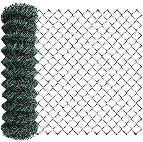 PVC Coated Welded Wire Fence, Garden Chicken Wire Fence Roll, Chain Link Fencing, Mesh Size 2.4, Ideal for Yard Protection and Poultry Netting(Green,1.2x17m)