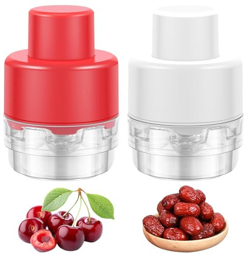 2 Pcs Cherry Stoner Remover, 7 Holes Cherry Pitter Cherry Seed Remover, Portable Cherry Core Remover Tool for Removing 7 Seed at Once, Removal Core for Making Cherry Jam Desserts Juices