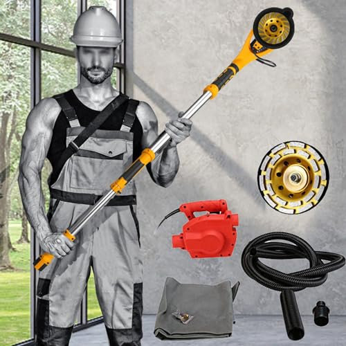 LZDOYY Amoladora para Superficies de hormigón de 125 mm, Herramienta de Corte/Amoladora Angular de 1600 W, Velocidad Variable 2000-4000 RPM, para Corte/Esmerilado/Pulido de Superficies metálicas
