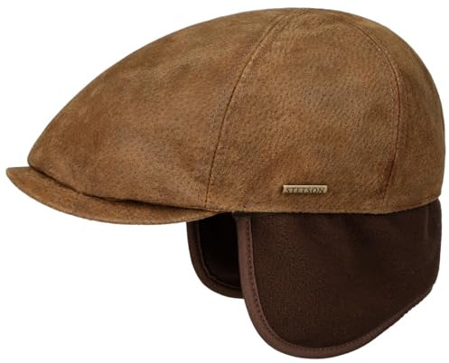 Stetson Pigskin Flatcap mit Ohrenklappen Herren Herbst Winter
