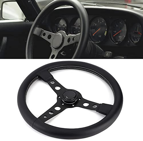 Volante Prototipo Stile 6 - Generic - Nero - Universale - Automobile - 14 pollici - Alluminio + Pelle