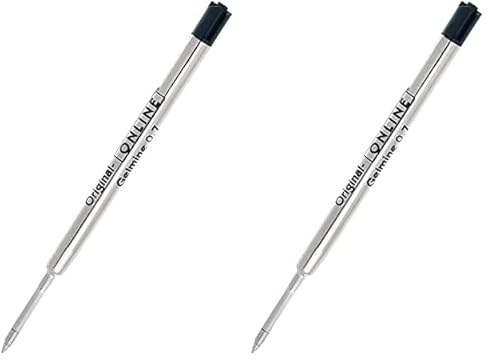 Kugelschreiber Ersatzmine von Online, auch für Parker, Pelikan, Faber-Castell, Internationale Standard Großraum Gel-Mine, Gel-Paste, Strichstärke 0,7 mm, dokumentenecht, 1 Stück, Schreibfarbe schwarz