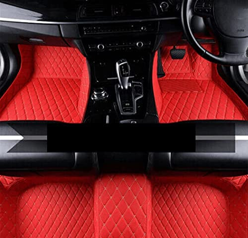 DZSFDGDDFGD Autoteppich Fußmatten Für Q7 4M MK2 2016~2022 7-Sitzer-Automatten Komplettset Auto-Fußmatte Luxus-Lederteppich Anti-Schmutz-Pad(RHD Racing Red)