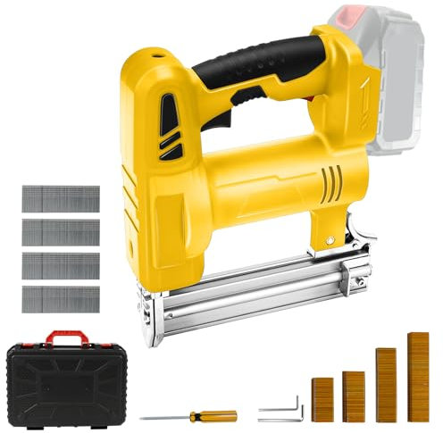 Cordless 18GA Brad Nailer for Dewalt 18V 20V Max Battery, 2 in 1 Electric Nailer Stapler with 500 Nails and 500 Staples, 80 Shots/Min, for Home Improvement, Woodworking (No Battery)