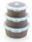 Set di 3 stoviglie per forno a microonde, con coperchio, contenitori salvafreschezza con coperchio, ermetici con coperchio, set ermetico, 350/500/800 ml, in silicone pieghevole con coperchio