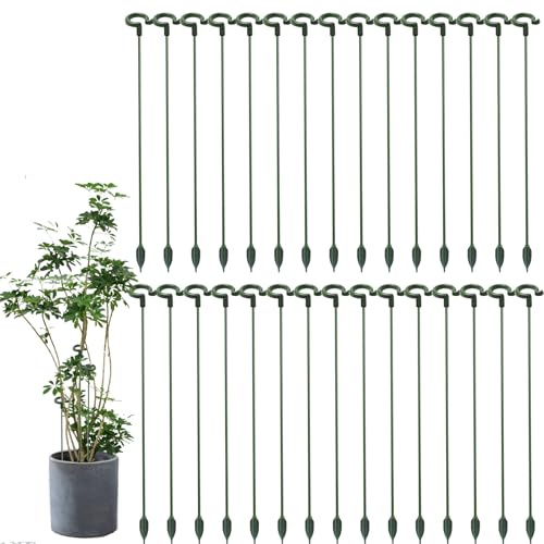 Keboyoe 30 Pièces Petits Tuteurs pour Plantes, Tuteur Plante Interieur, Bâtons de Support de Plantes, Tuteur Orchidee Plastique, Fixer La Croissance pour Orchidées, Pivoines, Lys, Rose