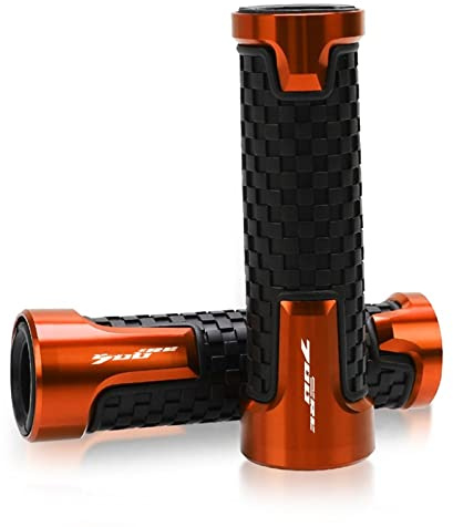 BXNLY Motorrad Lenkergriffe 7/8 22mm Motorrad Lenker Lenkergriffe Für Yamaha TENERE 700 Tenere700 XT700Z XT 700 Z Zubehör(Orange)