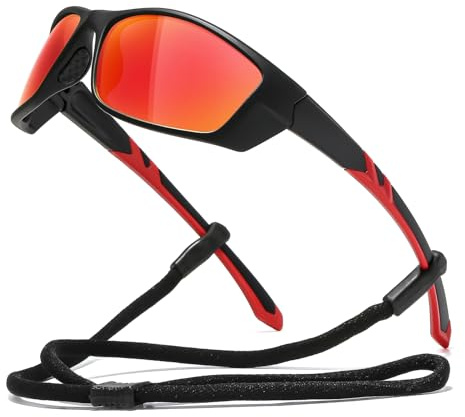 Suertree Polarisiert Sportbrille Sonnenbrille Herren Damen, Schnelle Brille, Winddichte Fahrradbrille UV400, Reitsonnenbrille Outdoor Sports Sonnenbrille