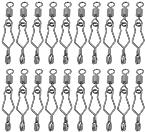 Briny River 50 clips de velocidad de pesca de 3,7 cm, 32,2 kg, con barril giratorio de acero inoxidable, aparejos de pesca
