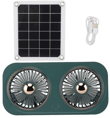 Kit de ventilateur solaire pour niche pour chien, batterie économe en énergie et résistant aux intempéries, ventilateur solaire portable pour grange, sous-sol, serre, système de refroidissement 3,6 cm