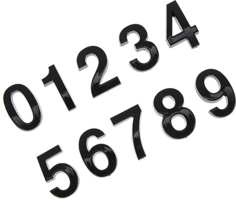 iplusmile 10pezzi Numeri Civici Sostituibili in Materiale Abs Numeri Di Porta Per Case e Uffici Di Orologio Professionali Per Cassette Postali