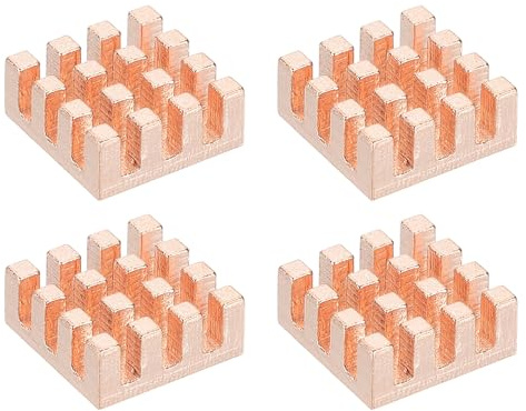 PATIKIL Copper Heatsink 12x12x5mm, 4 Pcs Heat Sink Cooler Radiator for Raspberry Pi Chip CPU Power Transistor FET IC Power Amplifier