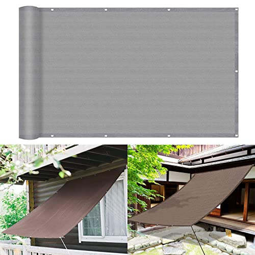 Tenda da giardino resistente in HDPE, 5 x 9,5 m, blocco UV 95%, vela da giardino per patio, pergola, prato, soluzione perfetta all'ombra per esterni, colore grigio