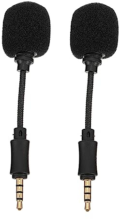 JEWEDECO 2stücke Tragbares Live Mikrofon Mit 4-poligem Stecker Geräuschunterdrückung Kompatibel Mit Handy Undpc Schwarz