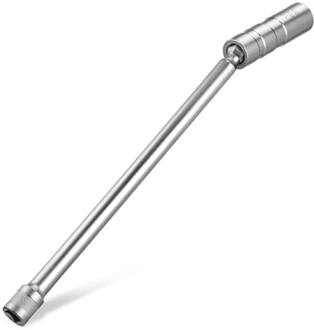 JUMPLAWN Enchufe de Bujía Magnético Chrome con Cabezal Giratorio Accesorio para Reparación de Automóviles Compatible con Diversos de Coche