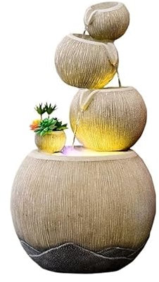 Floor-Standing Fountains Flowing Water Rockery Landscape Indoor and Outdoor Ornaments Creative Modern Fountain Home Decor Floor to Ceiling Circulation Home Accessories