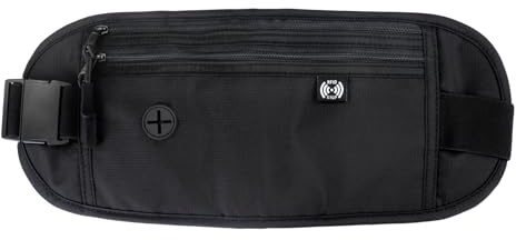 FuninCrea Ceinture porte-monnaie étanche cachée, sac banane antivol avec fonction de verrouillage RFID, réglable, mince, sac banane pour hommes et femmes, pour le travail, les voyages, le sport