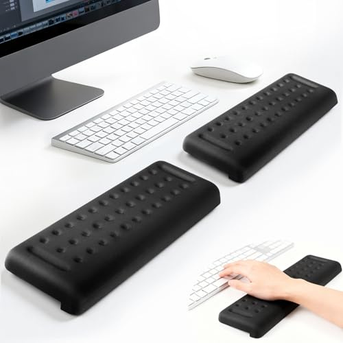EdgeRest L-förmige Handgelenkauflage & Ellenbogenstütze, 2-teiliges Memory Foam Schreibtischkissen – Ergonomische Unterarmauflage mit Rutschschutz für Büro, Gaming & Home Office (30×10cm)