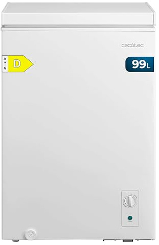 Cecotec Congelador Horizontal 99L Bolero CoolMarket Chest 99M White D. Cesta con Asas, Control Mecánico LED, UltraContact D-Cool, Dual Function, Puerta ZeroG (80º-30º), Fast Freezing, Compacto