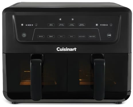 Cuisinart Air Fryer XXL Zona Doppia 10.4L | Senza PFAS | Frigge, arrostisce, griglia, cuoce | Doppio friggitrice ad aria cestello 2x5,2L, Finestra di observación | Parti lavabili in lavastoviglie
