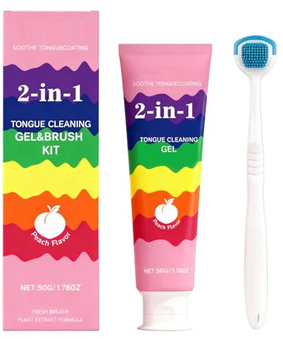 Zungenreiniger Gel - Zahnfleischschaber-Kit, Zungenreiniger Gel für schlechten, einfach zu bedienende Mundhygiene, erfrischendes Atemfunktionswerkzeug, sanftes Reinigungszubehör für Erwachsene