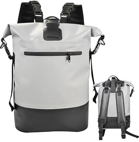 Wasserdichter Seesack | 25 l Roll-Top-Verschluss Reisetasche, Reiserucksack – für Camping, Outdoor, Bergsteigen, Trekking, Strand, Fitnessstudio, Sport, Radfahren