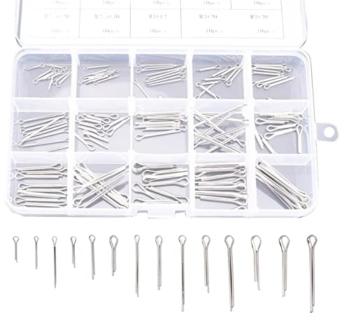 ERYUE Exquisite Verarbeitung, 304 Edelstahl-Splinte, 150 Stück, 15 Arten Splint-Set Zur Befestigung
