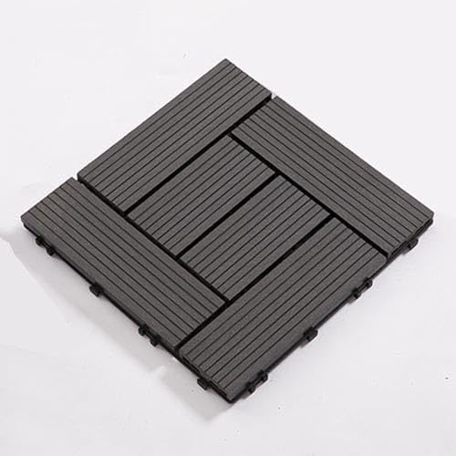 Ineinandergreifende Terrassenfliesen, Verbunddeck-Bodenfliesen, Klick-Lock-Bodenbelag für Terrasse und Garten, 30 x 30 cm, 20 Stück