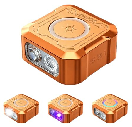 Sofirn SE1 Mini Linterna Llavero, Linterna EDC de 303 Lúmenes con Luz UV, Anillo RGB, Imán y USB-C, Recargable, Cuerpo Metálico CNC para Uso Diario, Emergencias, Camping y Exterior