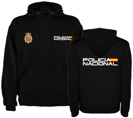 AREA POLICIAL Sudadera Policía Nacional Unisex con Cubrecosturas 50% Algodón 50% Poliéster