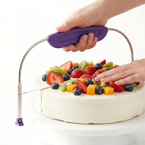 Jeffdad Cake Leveler, Adjustable Cake Leveler Cutter Slicer Leveler | 9 Different Height Premium Cakes Layer Slicers Stainless Steel Layer Cakes Wire Cutter Slicer for Leveling and Molding