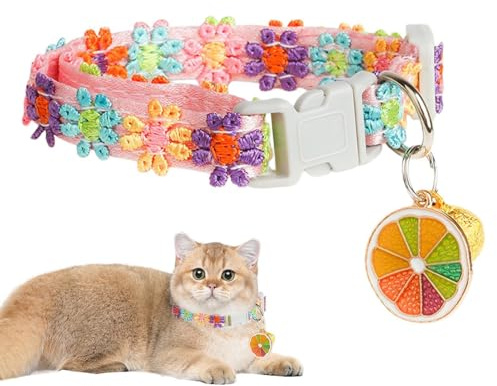 Söt Katthalsband,Mjukt Spetsblomster Justerbart Sött Halsprydnad Med Bjällra | Katt Halsband Med Säkerhetsspänne | för Utomhusbruk, Resor, Trädgården, Camping, Inomhusbruk, Sommaren, Våren, Trädgård