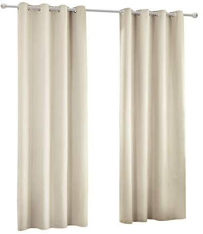 Laneetal Verdunklungsvorhang mit Ösen 2 Stücke Leichter Thermovorhang Blickdicht Verdunklungsgardine in Creme 135x225 cm Thermogardine für Schlafzimmer Gardine Lichtundurchlässig