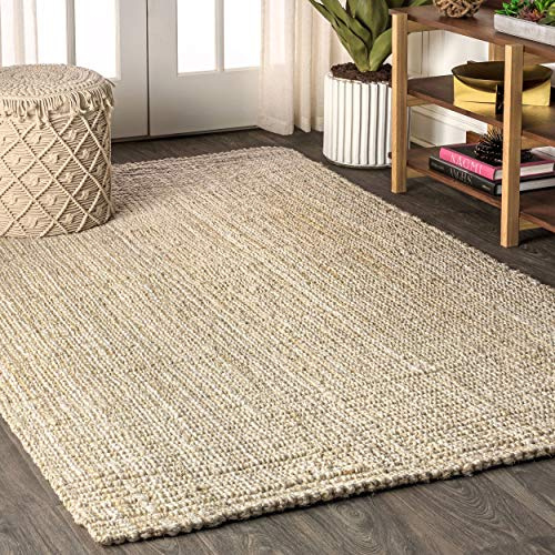 JONATHAN Y Hiro Hand Woven Chunky Jute Ivory Indoor Area Rug, 8x10, Bohemian, Transitional, Easy-Cleaning for Living Room, Bedroom, Kitchen, Pet Friendly, Non-Shedding (NFR103A-8)