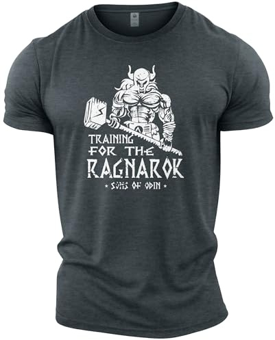 GYMTIER Training for Ragnarok - Viking - Men's Gym T-Shirt - Bodybuilding Workout Top