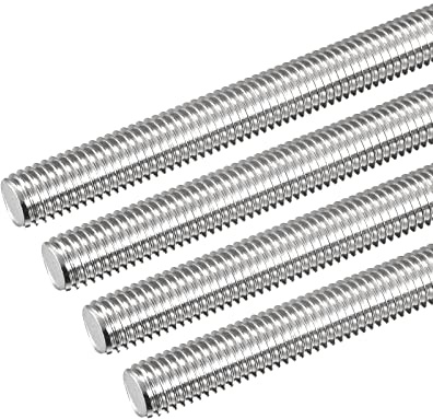 sourcing map Vollgewinde-Stange M12 x 170 mm, 1,75 mm, Gewindesteigung 304 Edelstahl, Rechtshänder, Gewindestangen, 4 Stück