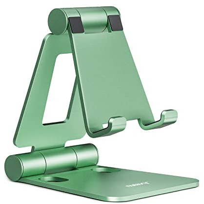 Nulaxy Soporte Móvil Mesa Plegable, Soporte Teléfono Mesa, Soporte Dock Base Escritorio para Teléfono Compatible con iPhone 15 14 13 12 11 X 8, Samsung, Huawei, Xiaomi Redmi y Otro Smartphone, Verde