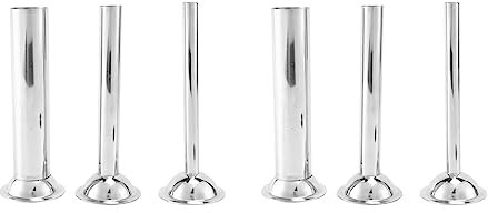 TsoLay 6Pcs Stainless Steel Sausage Stuffer Filling Tubes Funnels Nozzles Spare Parts Filler Tube, Base Diameter:58mm