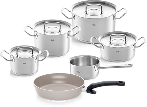 Fissler Original-Profi Collection/Edelstahl-Kochtopfset, 6-teilig, inkl. Metall-Deckel + Ceratal Comfort Keramikpfanne 24 cm - Induktion
